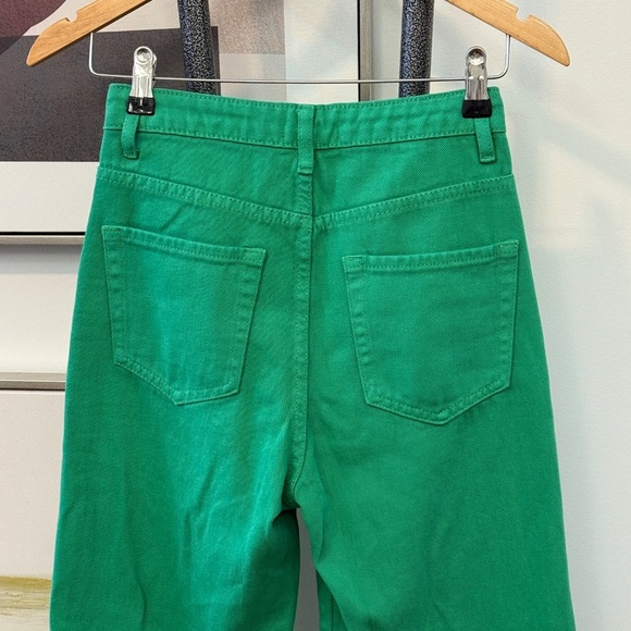 Edikted‎ High Waist Wide Leg Jeans Emerald Green XS - Picture 5 of 11